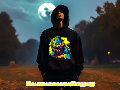 Werewolf png for Colorful png design.  Png for shirt, sublimation designs for urban design and streetwear