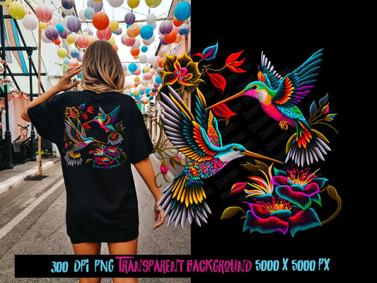 Embroidery Effect Hummingbird dtf designs for shirt, sublimate designs for shirt, sublimation png for shirt, t shirt designs
