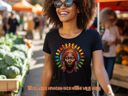 African queen png for t-shirt designs as well as DTF and sublimation,  Instant Download