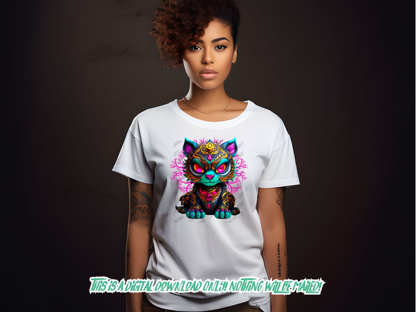 Graffiti cat for t shirt graphics, DTF designs and clipart - high resolution- Thrifty Creators original