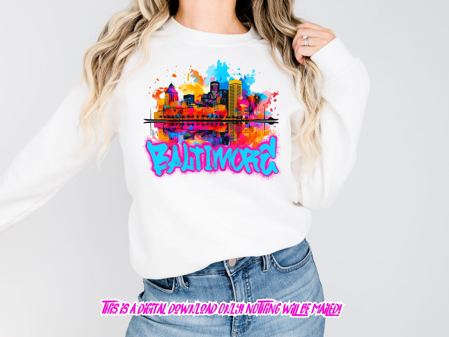 Baltimore Graffiti png for hoodie design and t shirt graphics.  Print on Demand Approved for streetwear hoodies and dtf t shirt graphics png