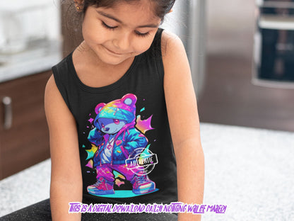 Teddy Bear png for Colorful png sublimation and dtf designs.  Png for shirt, sublimation designs for urban design and streetwear dtf png