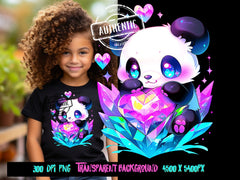 Adorable Kawaii Panda PNG for t shirt graphics, designs for dtf, sweatshirt design, kids shirt png, trendy sublimation, tshirt design