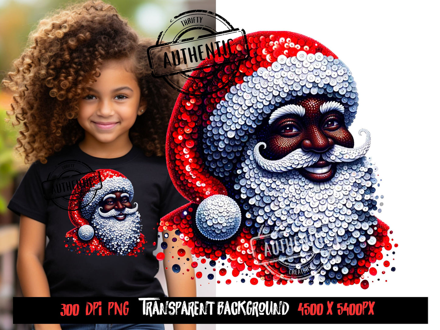 Melanin Santa Christmas sweater design png , Sequin glitter effect, Christmas Png, Black Santa, Christmas png, Christmas Sublimation,dtf png