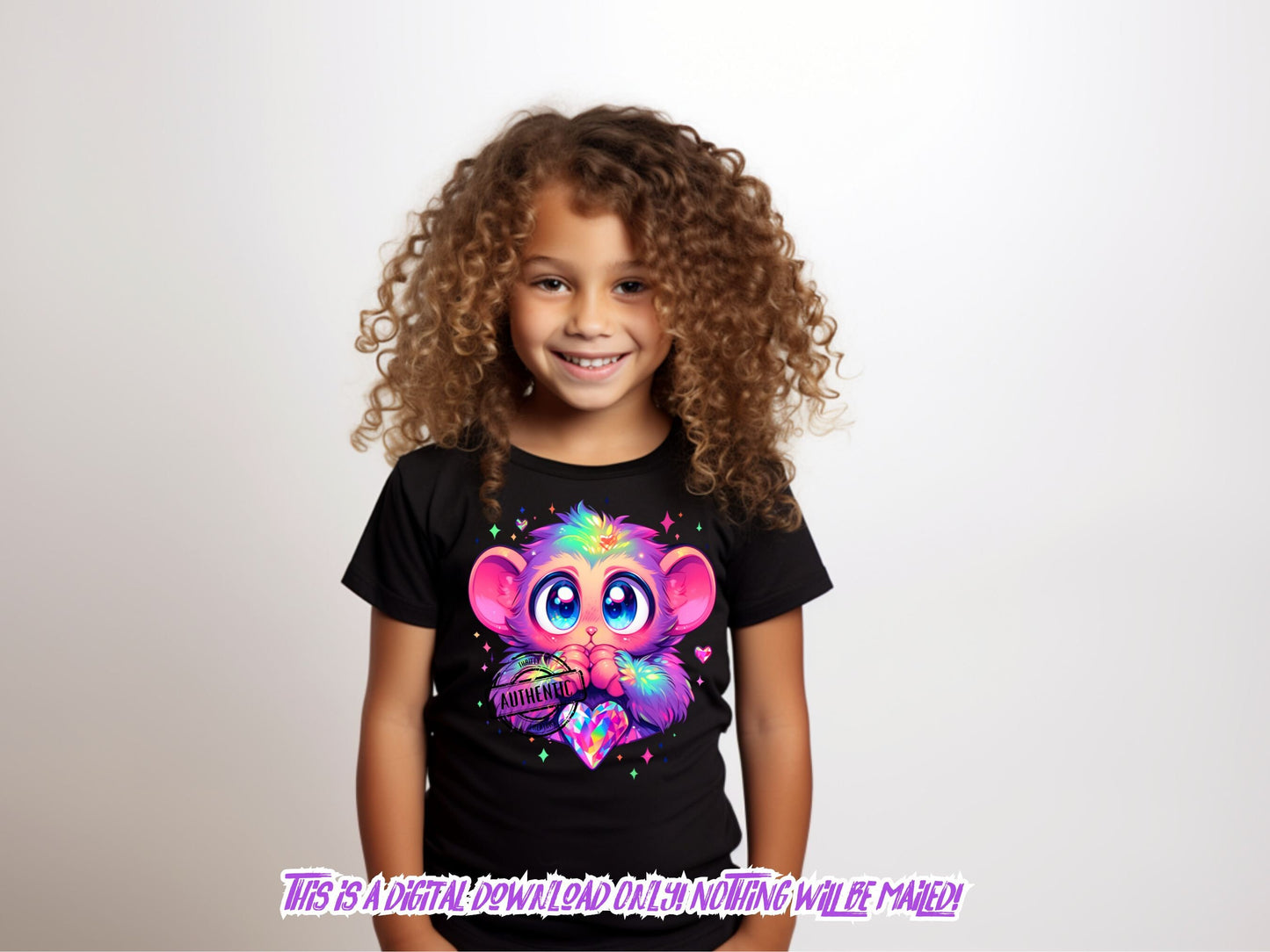 Cute designs png Monkey with sparkles, kid t shirt sublimation design, sparkle png, toddler png, girl t shirt design, © Thrifty Creators