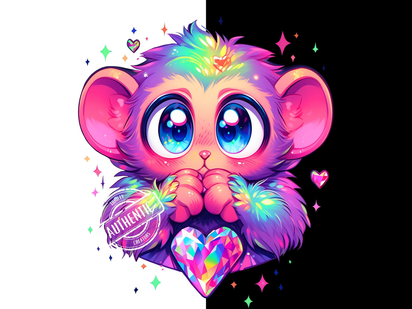Cute designs png Monkey with sparkles, kid t shirt sublimation design, sparkle png, toddler png, girl t shirt design, © Thrifty Creators