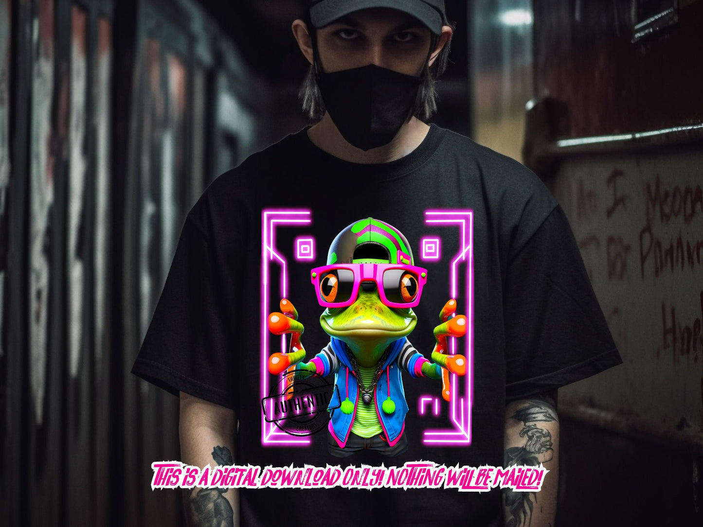 Neon Frog t-shirt graphic, Colorful png and sublimate designs, graffiti png, urban design, png for men, abstract png, - t shirt designs, png