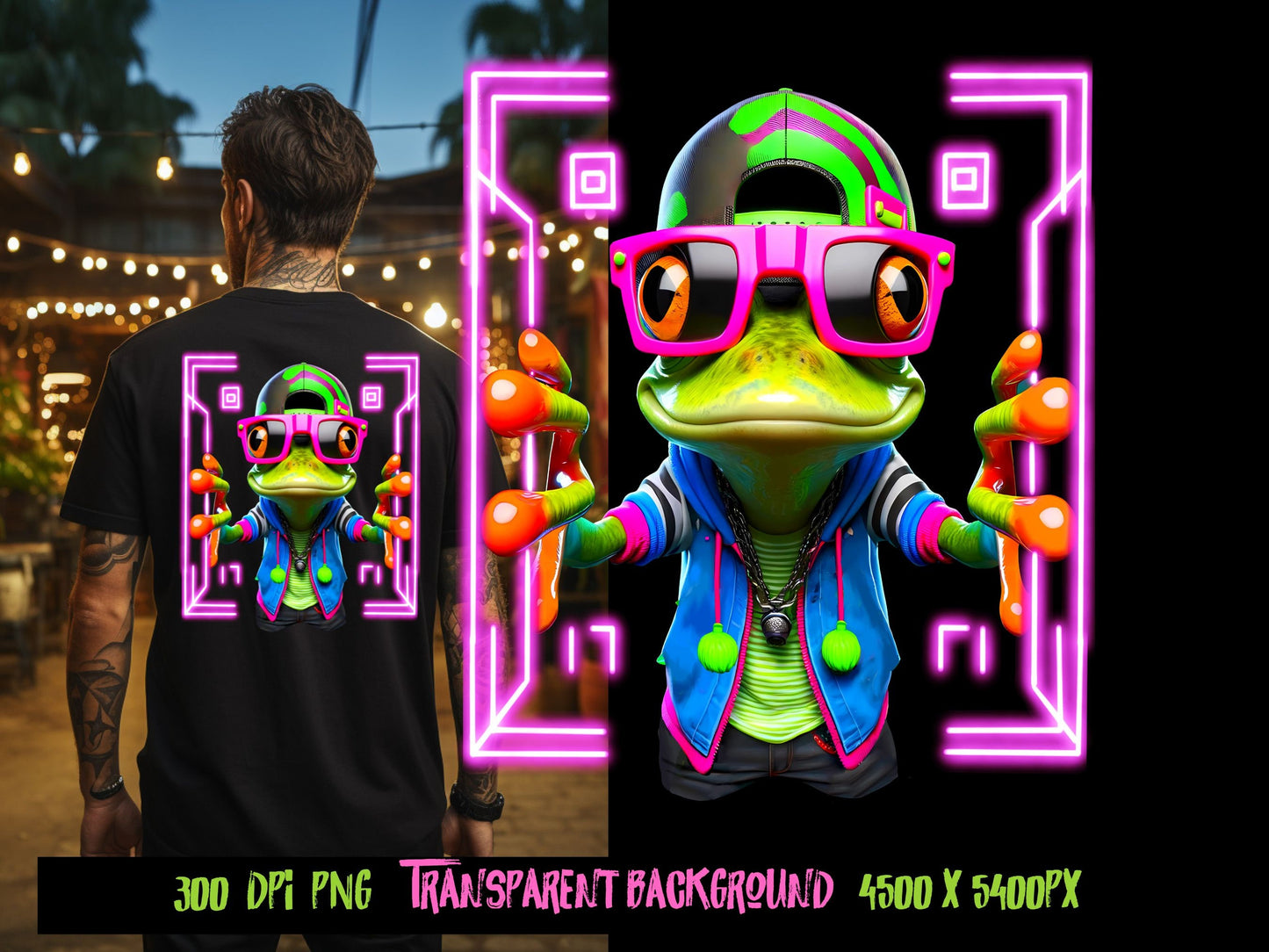 Neon Frog t-shirt graphic, Colorful png and sublimate designs, graffiti png, urban design, png for men, abstract png, - t shirt designs, png