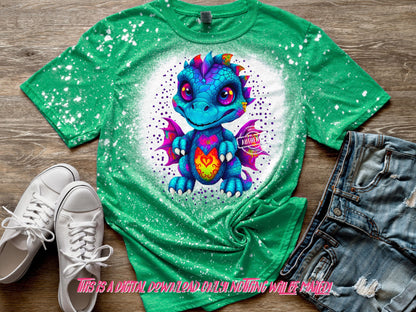 Cartoon Dragon png for kid's shirts - Sublimation designs and dtf png designs.  Thrifty Creators original design 2023