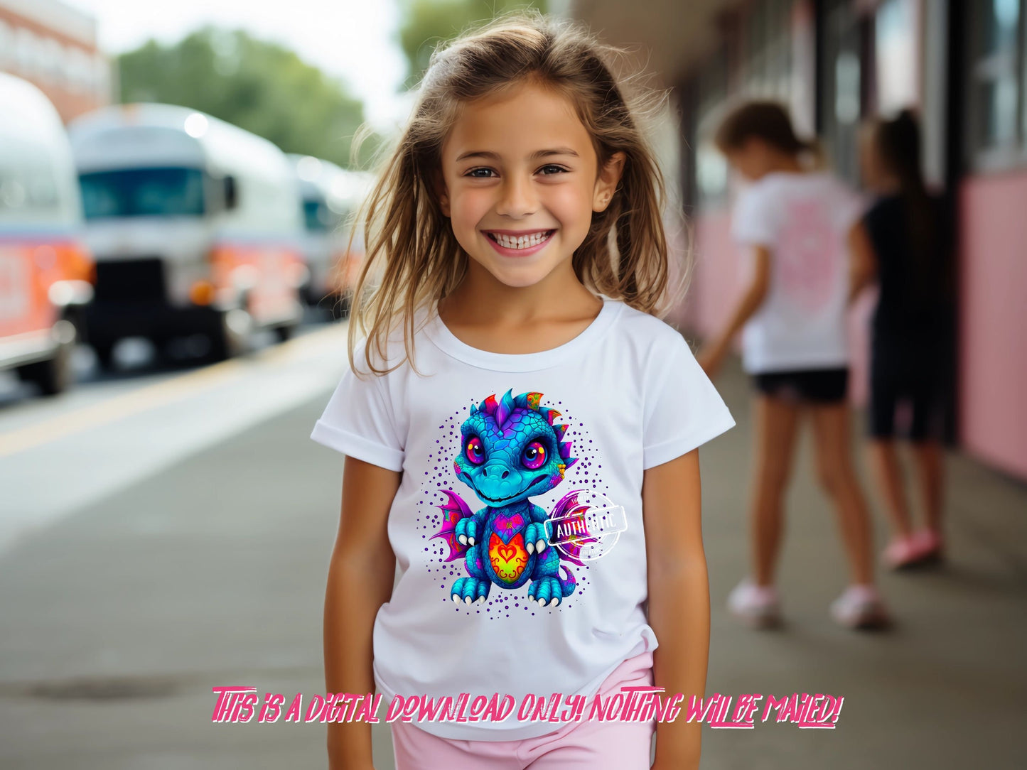 Cartoon Dragon png for kid's shirts - Sublimation designs and dtf png designs.  Thrifty Creators original design 2023